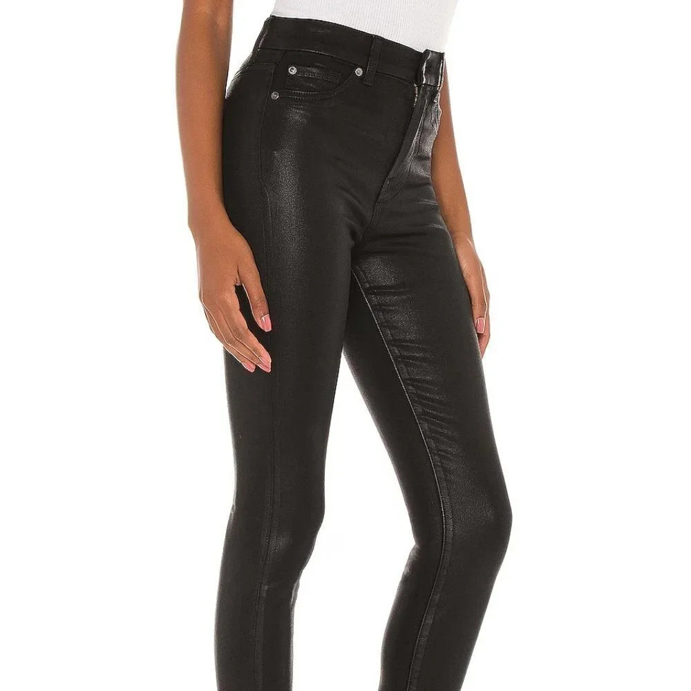7 For All Mankind "The High Waist Ankle Skinny" (B)AIR COATED Pant  Sz: 31